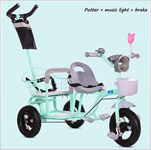Baby Stroller Light Double Tricycle Bicycle Foldable Pedal Two-Step Adjustment of Seat 1-6 Years Old