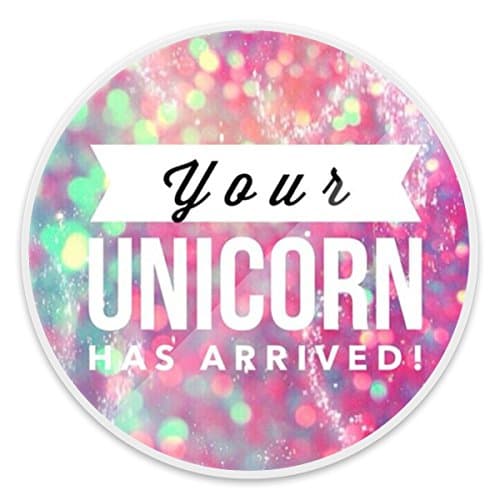 Personalized Custom Mounts and Holder, Expanding Stand Pop Grip Mount Sockets for Cell Phones,Smartphones and Tablets - Unicorn Glitter White