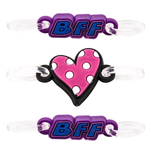 Fun Weevz Connectable Trio Double Loop Charms - BFF and Polka Dot Heart Charm