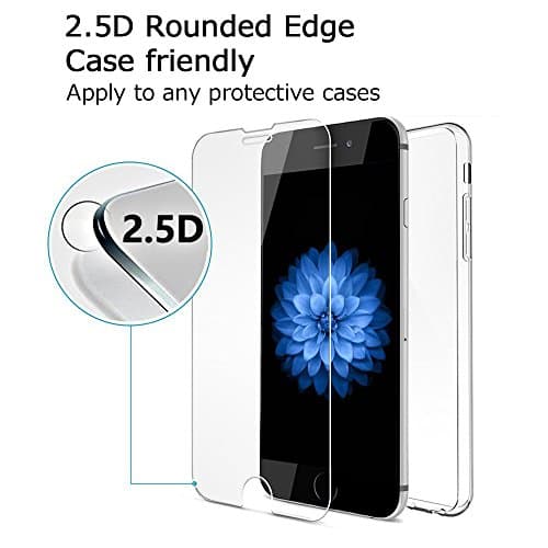 iCloud Goods iPhone 7 / 6/6s Tempered Glass Screen Protector 2017 [4.7 inch] [curved][2.5D Rounded Edges][3D Touch Compatible][9h] Anti-Fingerprint,Oil Stain&amp;Scratch Coating