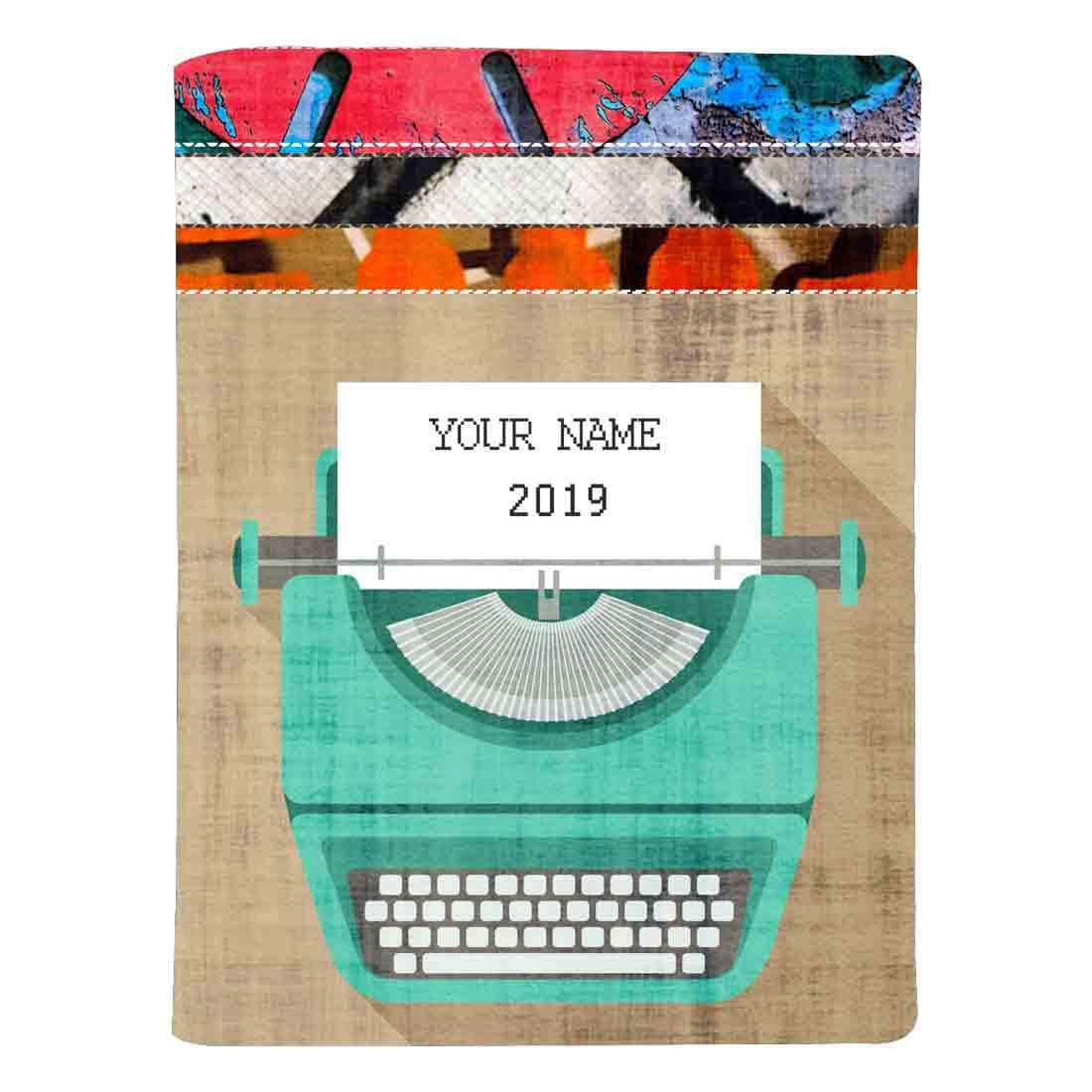 Nutcase Personalized Designer Notebook Dairy with PU Leather Cover– Re-fillable Notepad Journal 8 INx 6 IN 150 ruled pages - Typewritter