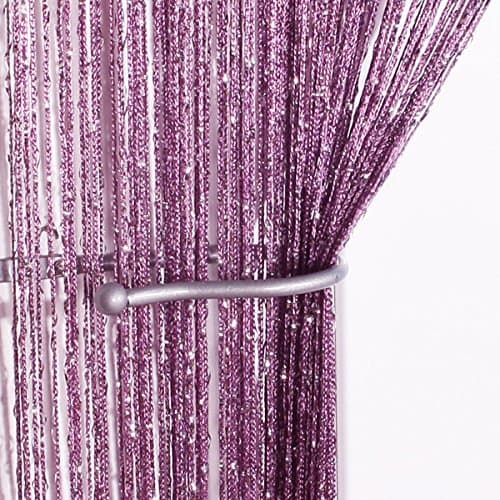 CUH Decorative Door String Curtain Wall Panel Fringe Window Room Divider Blind Divider Tassel Screen for Home Wedding Coffee House Restaurant Parts (Dark Purple)