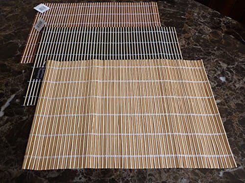 Bamboo Place Mats Table Place mats Large Serving Dining Roll Up Mats 30cm x 44.5cm ( Natural )