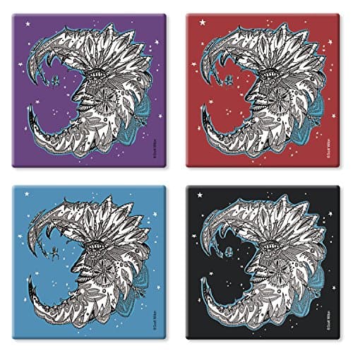 Celestial Moon Absorbent Stone Coasters Set of 4