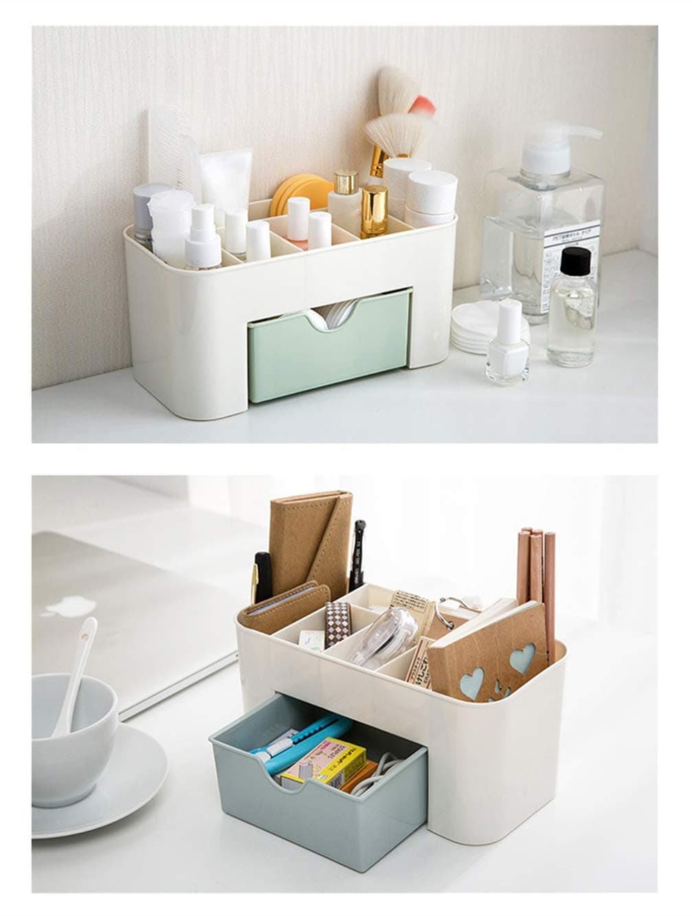 Louyue Makeup Organizer Cosmetic Storage, Saving Space Desktop Comestics Makeup Storage for Brushes Palettes Lipsticks (22x10x10.3cm)