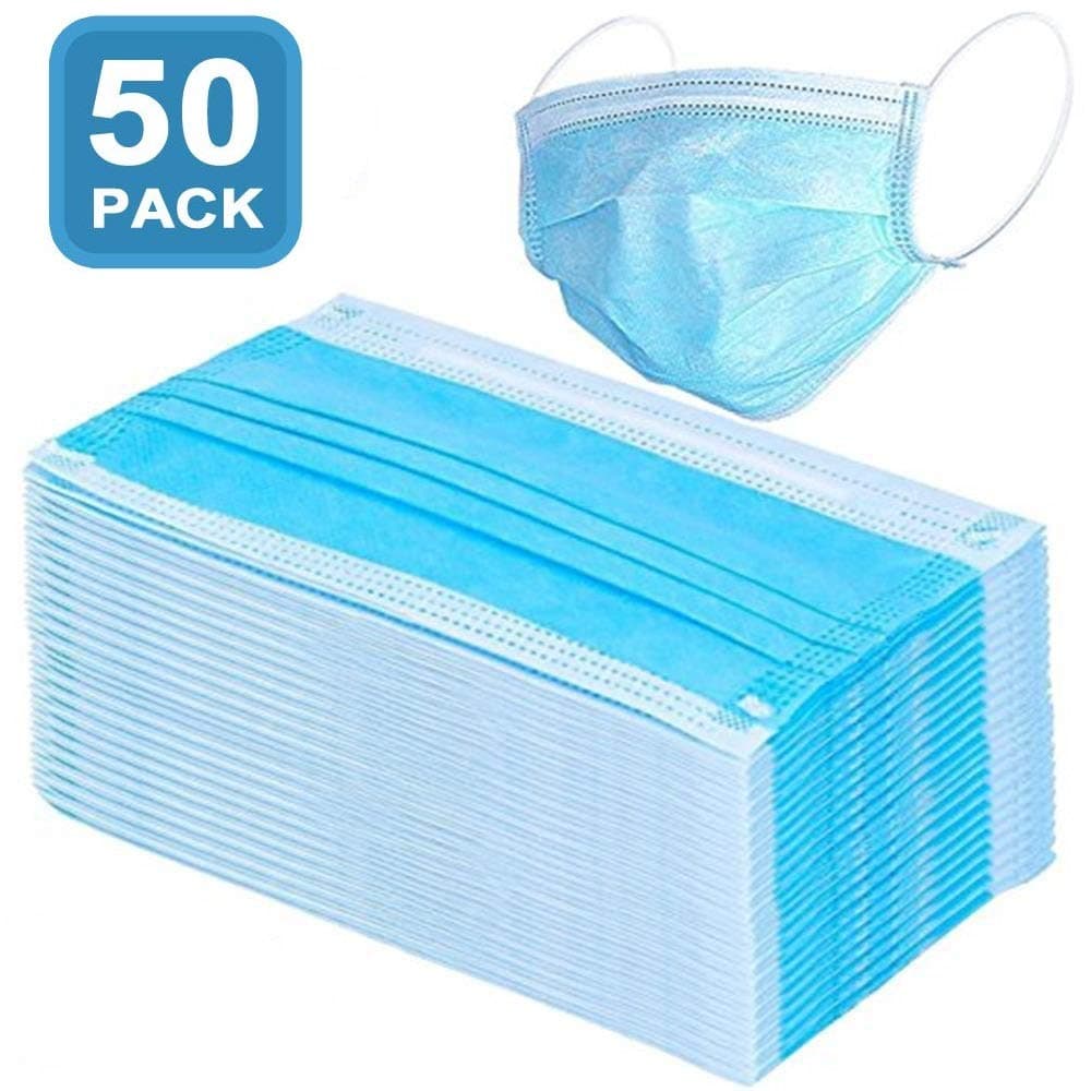 50Pcs Disposable 3-Layer Masks, Anti Dust Breathable Disposable Earloop Mouth Face Mask, Comfortable Medical Sanitary Surgical Mask