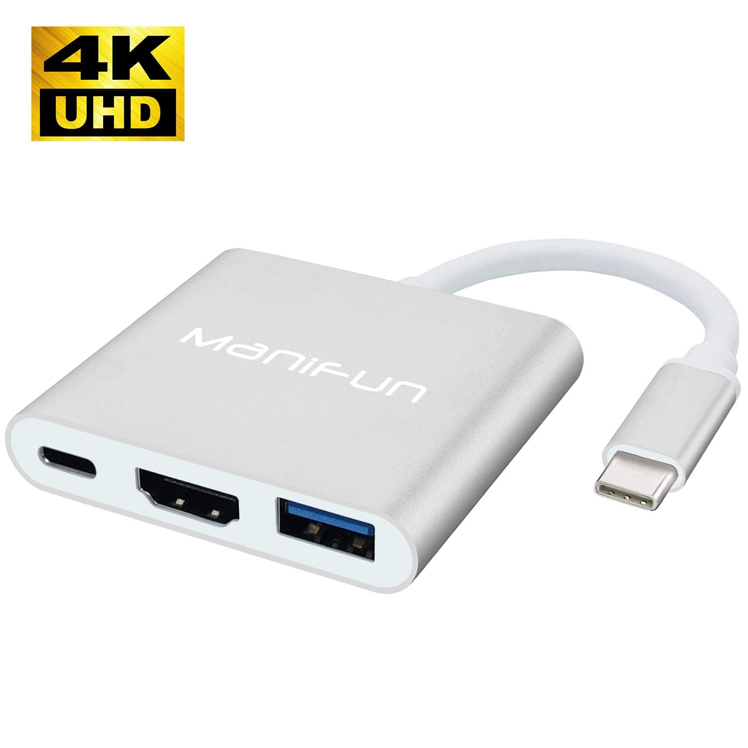 Pruthvik USB Type C to HDMI 4K+USB 3.0+USB C Adapter - Type C HDMI Multiport HDMI Converter for MacBook, Chromebook Pixel Devices and More USB C Devices to HDTV/Projector