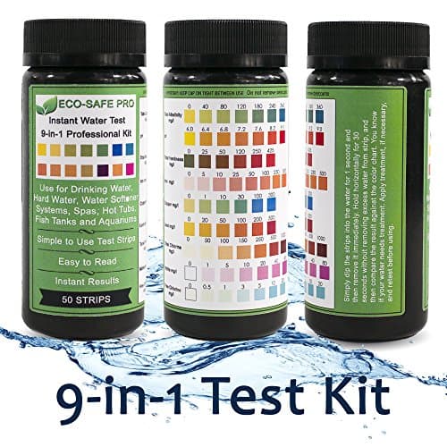 Water Test Strip Kit - 9 in 1, 9-Way for Drinking Water Quality, Way Water, Hard Water and Total Hardness, Water Softener Systems, Spas, Hot Tubs, Fish Tanks and Aquariums. Easy Professional Results