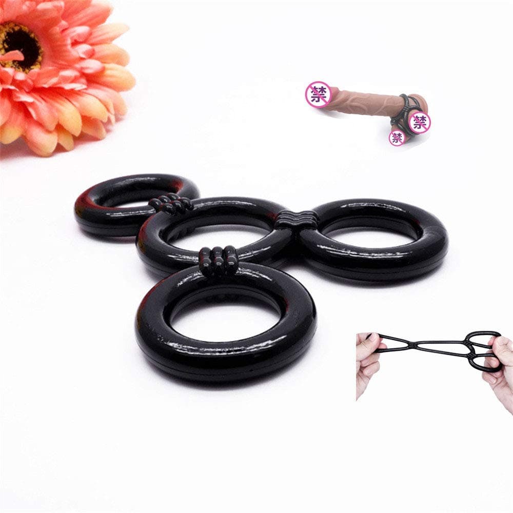 Black Super Soft Silicone Male Ring Set