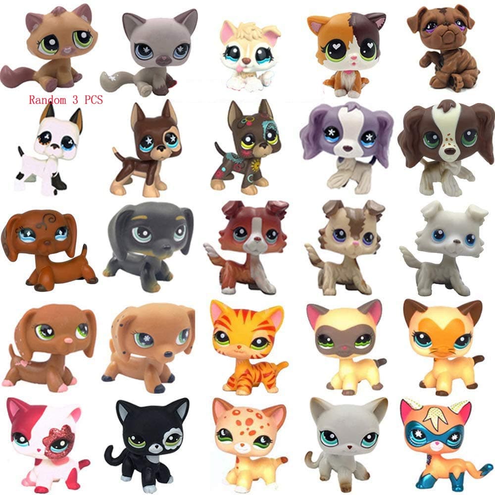 LPSUS LPS Figures (Random 3 PCS& 6pcs lps Accessories Free) Cat and Dog Rare Figures Collection Best Gift for Kids