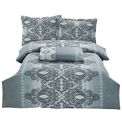 8 Piece Super Soft Wrinkle Free Twin Size Set, Includes 2 Duvet Covers, 2 Fitted Sheets with Concealed Elastic All Around, 2 Shams &amp; 2 Pillowcases, Royal Luxurious Windsor