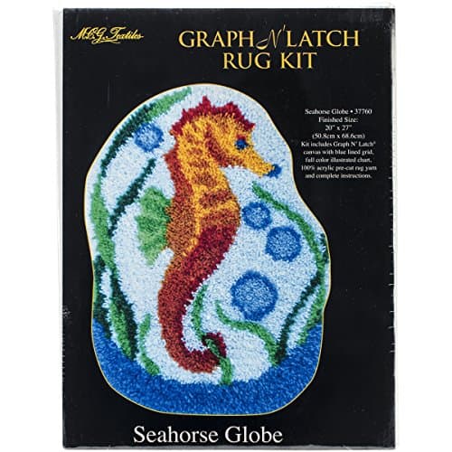 Shaped Latch Hook Kit 20"X27"-Seahorse Globe