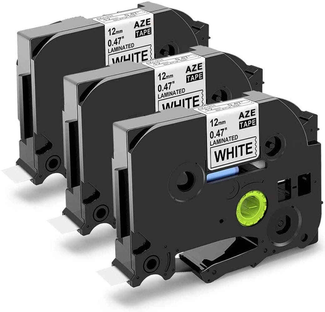 3-Pack Replace 12mm 0.47 Inch Label Tape TZe-231 TZe231 Black on White Laminated TZ Tape Compatible with Brother P Touch Label Maker PT-H110 PTD210 PT-1290 PTD600 PT-P700 PT-D450, 8m