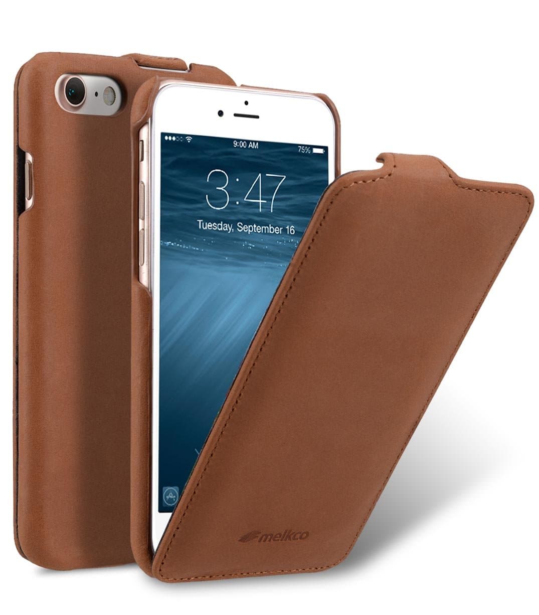 Melkco Premium Leather Case for Apple iPhone 8 / iPhone (4.7") - Jacka Type - Classic Vintage Brown