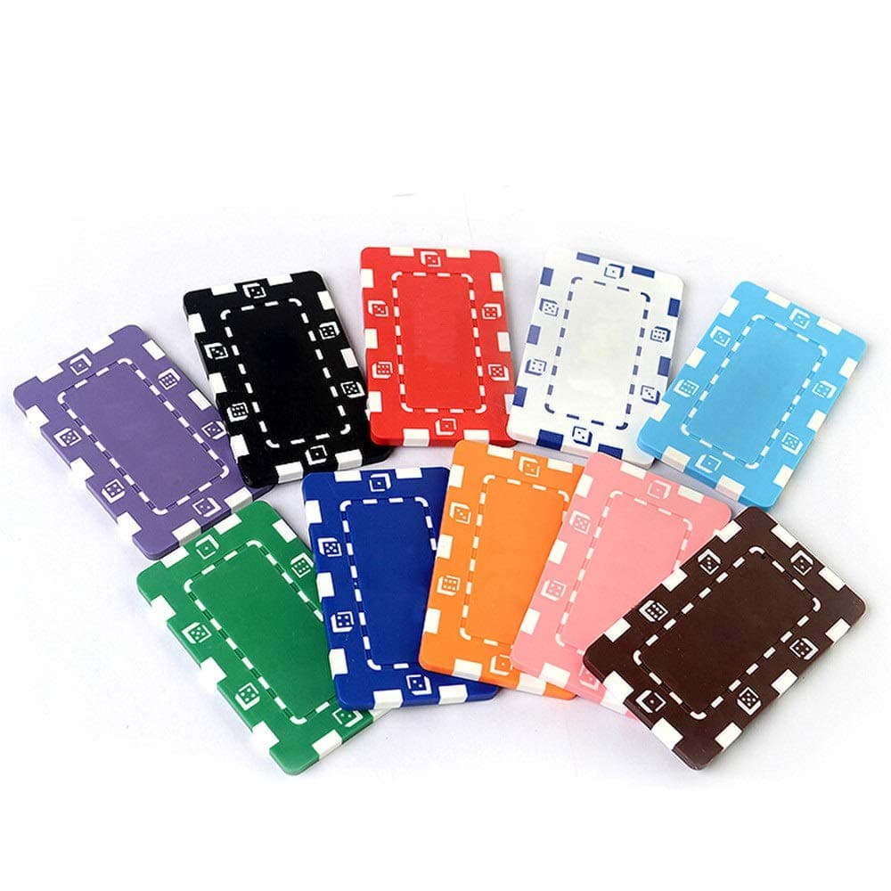 Ghpter Holdem Chips Set Casino Style Chips No Face Value Rectangle Hold'em Mahjong Club Chess Room Game Coin Chips 100 Pieces (Color : Multi-colored, Size : One size)