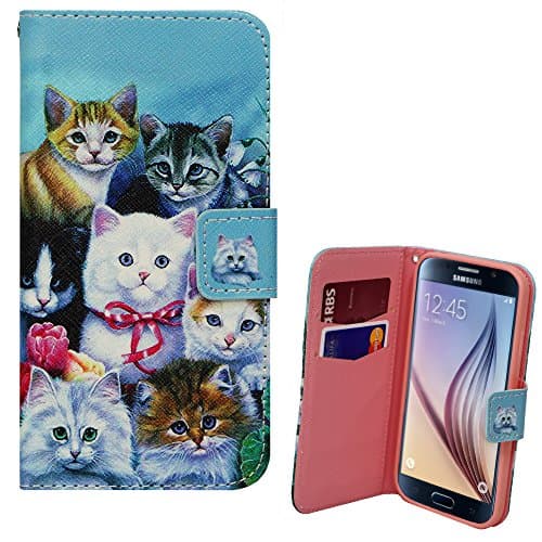 Xtra-Funky Range Samsung Galaxy S7 PU Leather Wallet Case with Kittens