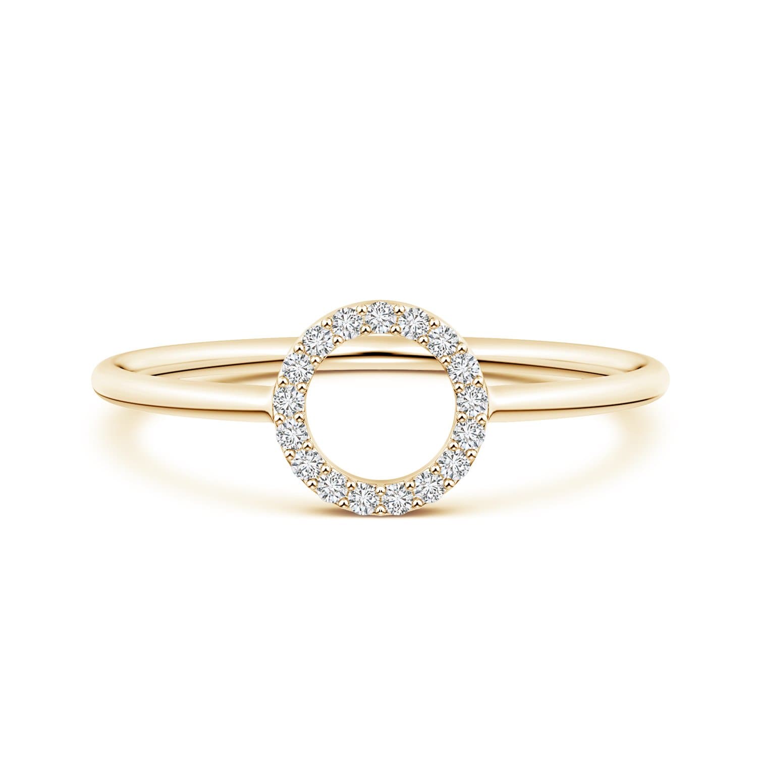 April Birthstone-Round Lab Created Diamond Open Circle Ring in 14k Solid Gold/Silver (0.09 ctw, H Color, SI2 Clarity)