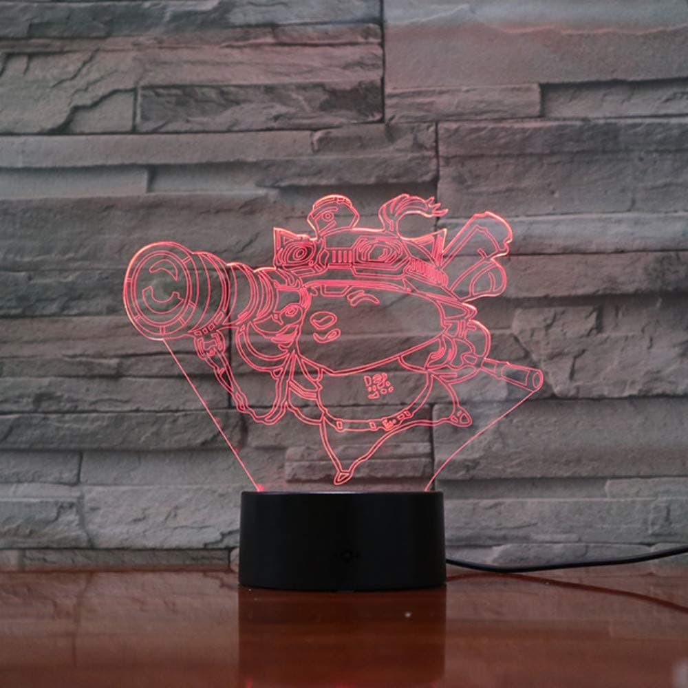 LLWWRR1 Heros Led Night Light Touch Sensor 7 Color Changing Child Kid Baby Kit Nightlight Teemo Table Lamp Bedroom