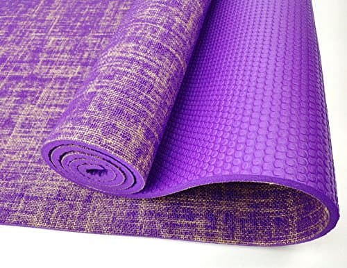 Eco Friendly Jute Yoga Mat - Extra Long - Extra Thick - Non Slip - For Any Type of Yoga, Pilates, or Exercises! (Purple)
