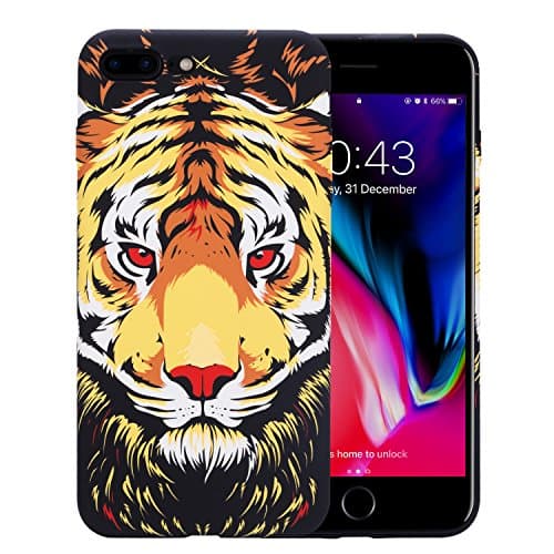 iphone7plus/8Plus Case, Jucellnday Vivid Animal Lines Scratch-Resistant Shock Absorption Technology Bumper Soft TPU Cover Case for iphone7Plus/8plus- Tigers(2018)
