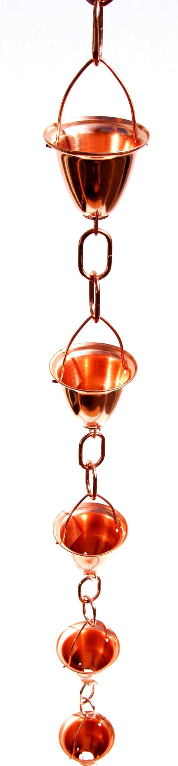 Stanwood Rain Chain Bell/Loop Combo Extension Copper Rain Chain, 4-Feet