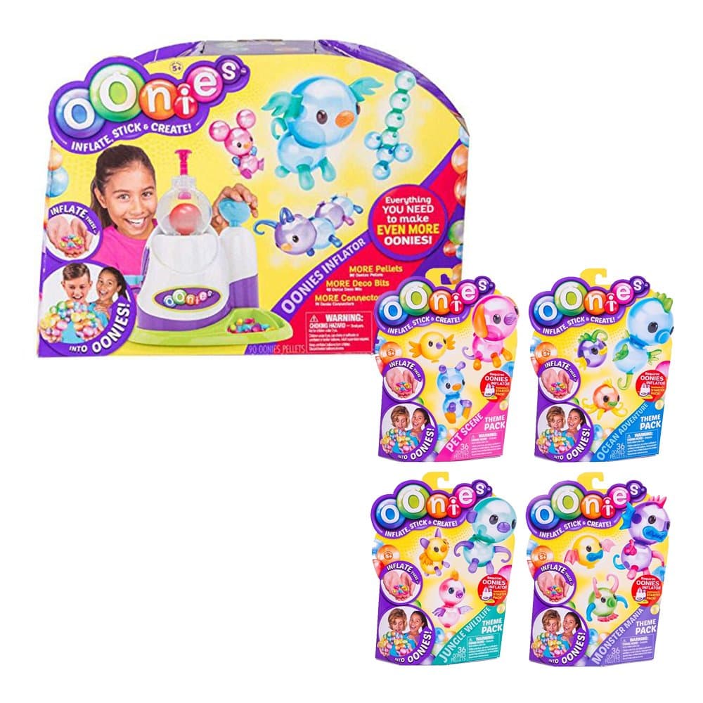 Oonies Mega Starter Pack, Multicolor Bundle with Oonies S1 Theme Packs Bundle of 4: Pet Scene, Jungle World, Ocean and Monster Mash!