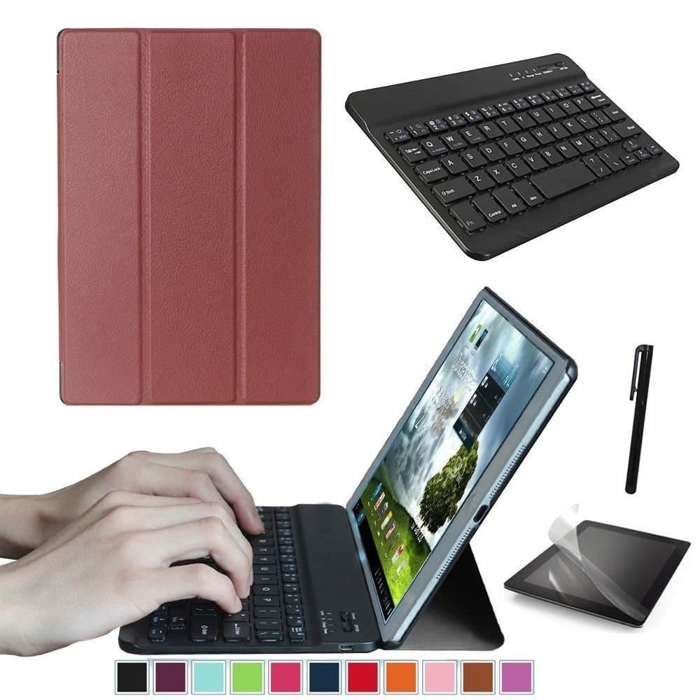 Starter Kit Replacement Suits for Huawei MediaPad M5 8.4" Tablet, Smart Case, Case with Keyboard, Free Screen Protector and Stylus Pen Included. (Brown)