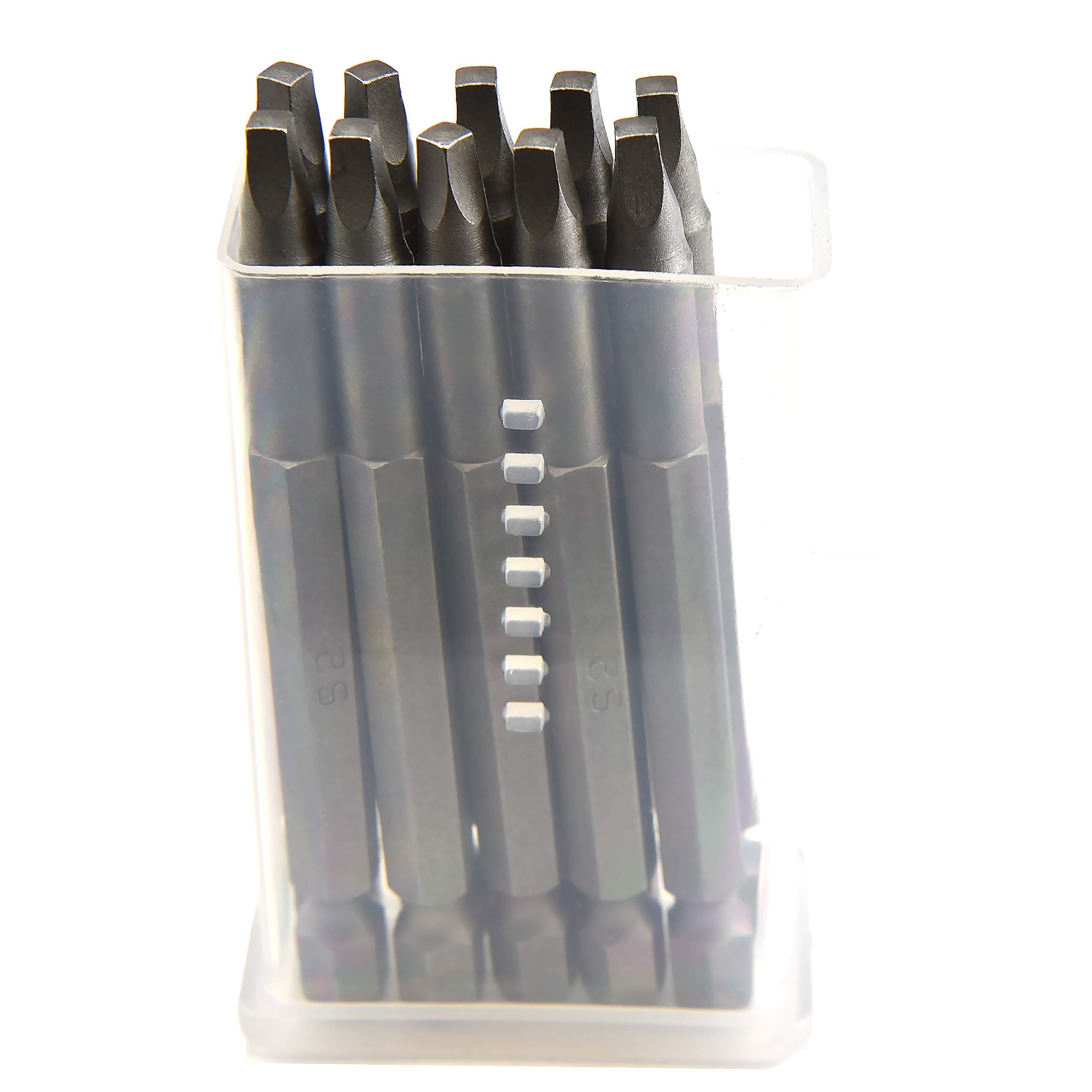 MaxTool10PCs 3-In Overall Length Screwdriver Power Bits Square SQ1 SQ2 SQ3 Assorted Tip/Point/Head 1/4" Hex Driver 6150 Alloy Steel; SQsx3P10-6150