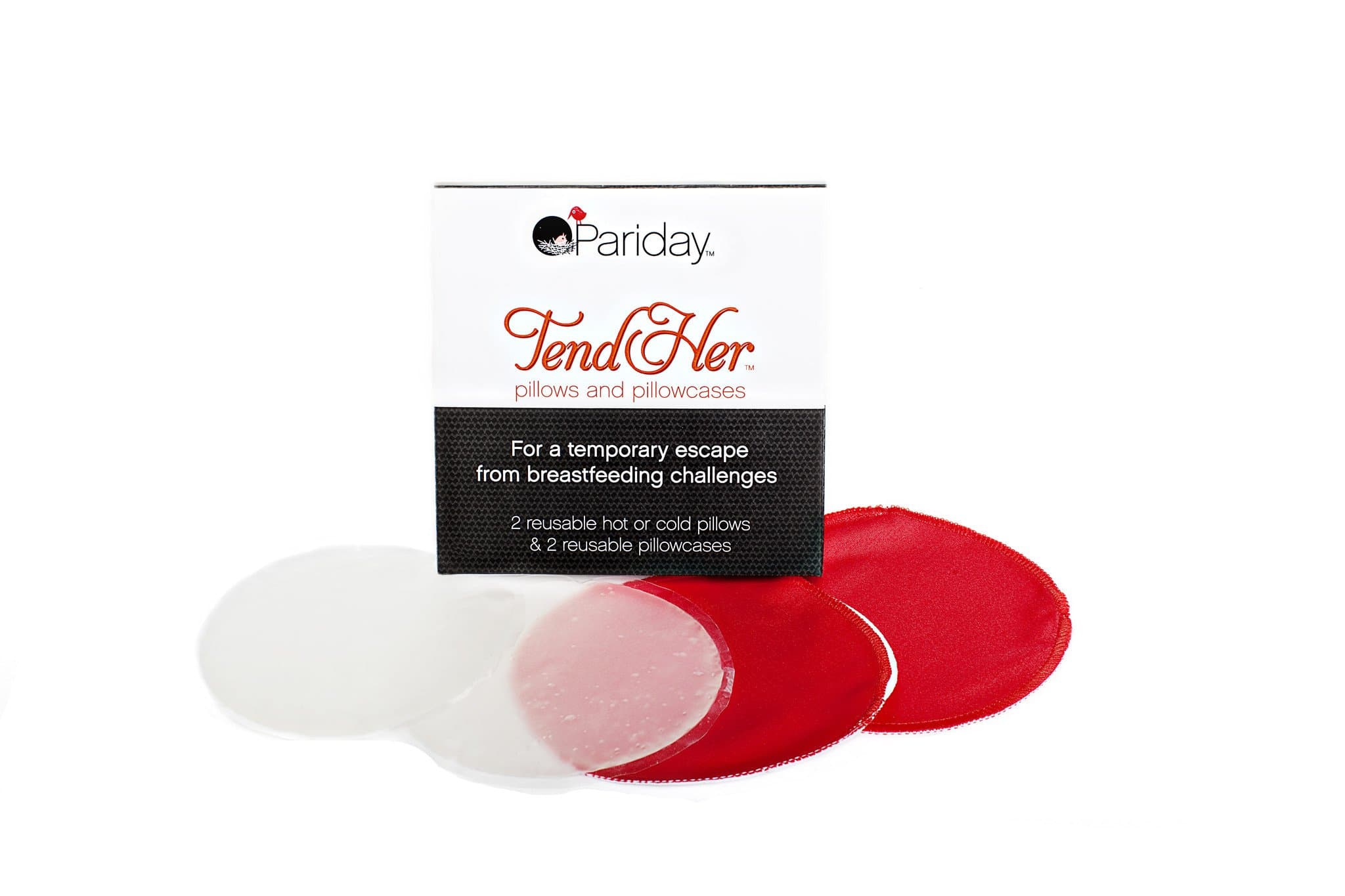 Pariday TendHer 2 Hot or Cold Pillows and 2 Reusable Pillowcases