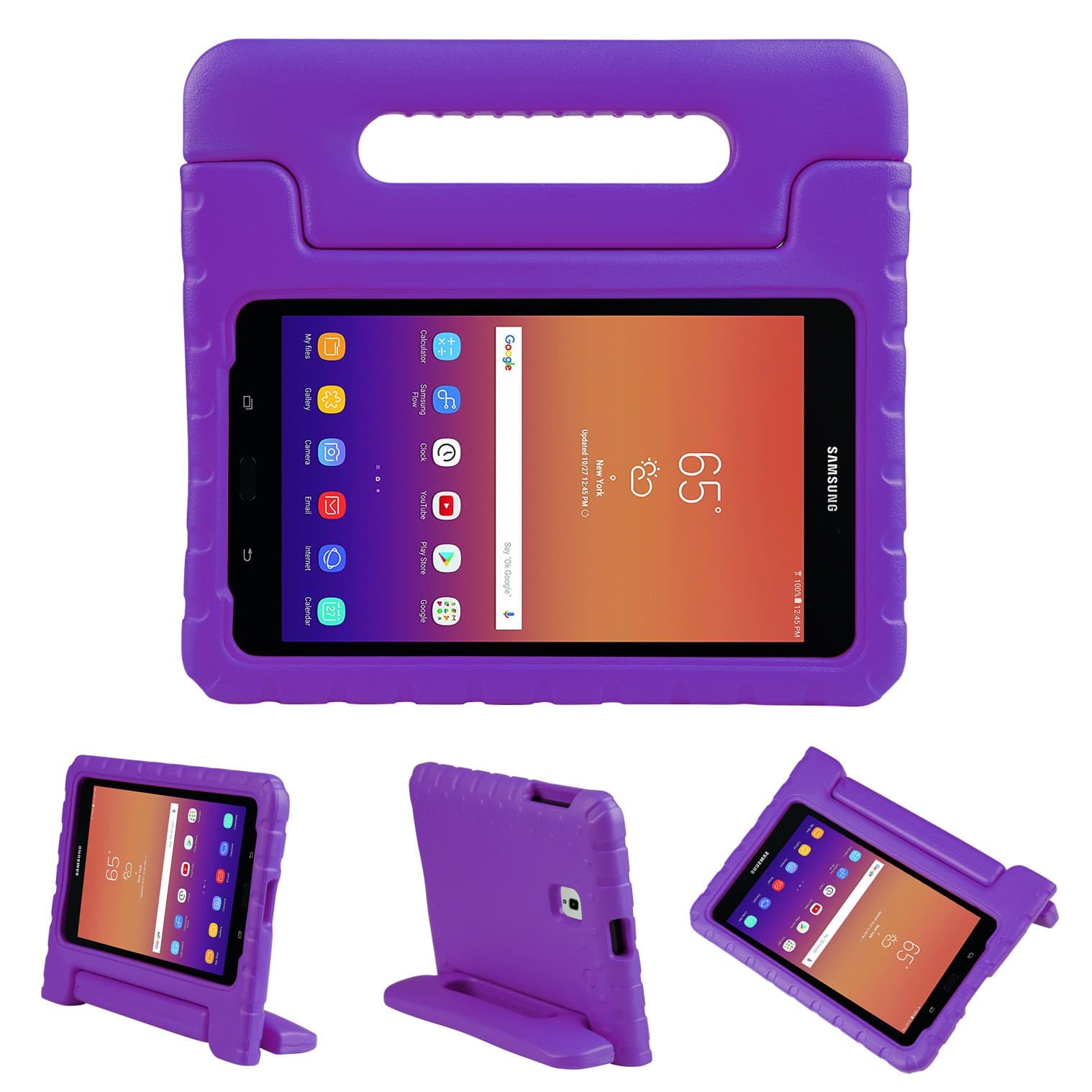 LEADSTAR Case for Samsung Galaxy Tab A 8.0 2017, Shockproof Lightweight Super Protective Convertible Handle Stand Cover Case for Samsung Galaxy Tab A 8" SM-T380/T385 2017 Release (Purple)