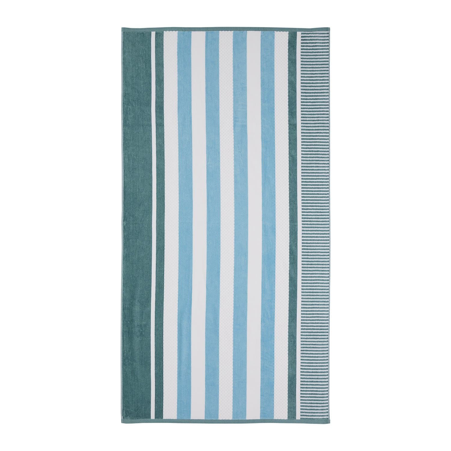 Superior Oversized 2-Piece Beach Towel Set - Quick Drying Cotton Beach Towels, Aqualis Striped Summer Towel for Beach, Pool and Jacuzzi; Swim Towel for Kids and Adults, 34" x 64" Aero Blue
