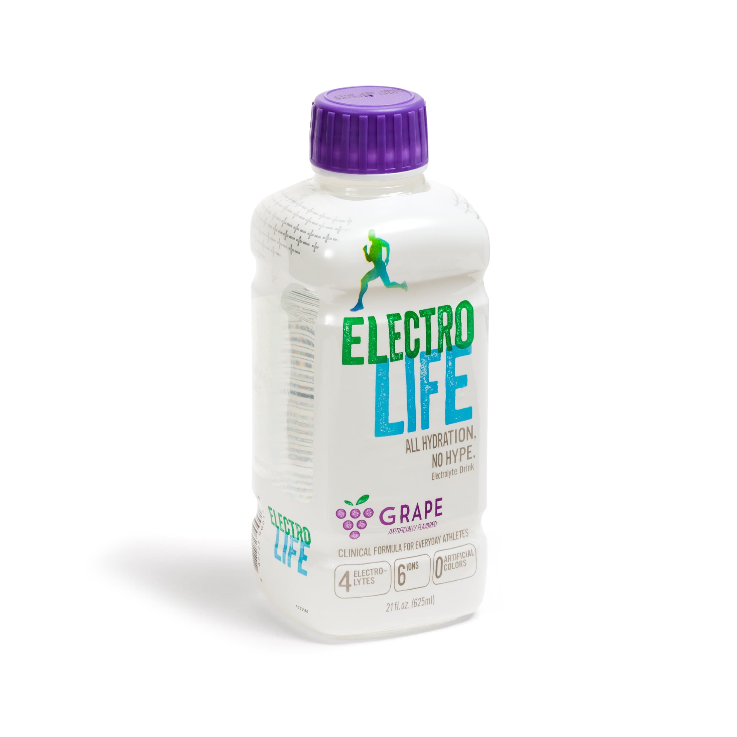 ElectroLife Clinical Grade Electrolyte Beverage for Rapid Hydration, Grape, 21-Ounce Bottles, Pack of 12