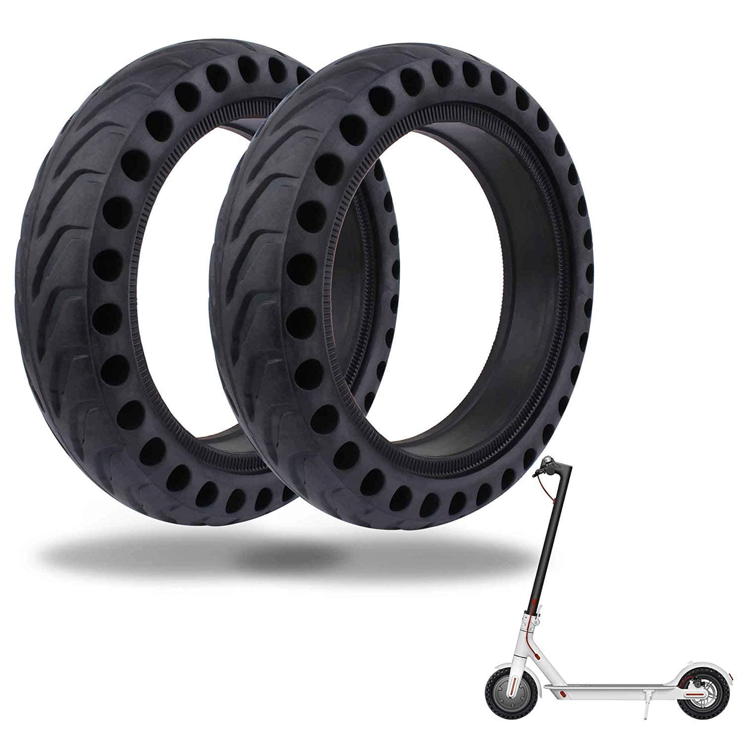THEPINKFLAMINGO Solid Tire Replacement Set for Xiaomi Mi m365 & Gotrax Gxl V2, 8.5-inch Explosion-Proof Anti-Flat Skid-Proof Wheel Set【Two Pieces】