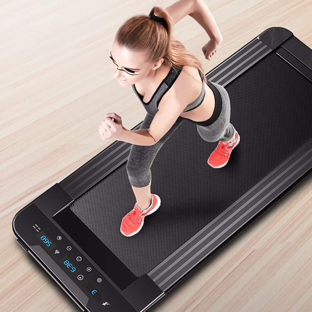 MTSS Treadmill, Folding running machine, Electric flat treadmill, Intelligent speed control/Brushless Motor/Land area 0.6m²/ Free installation/Small fitness equipment walking machine