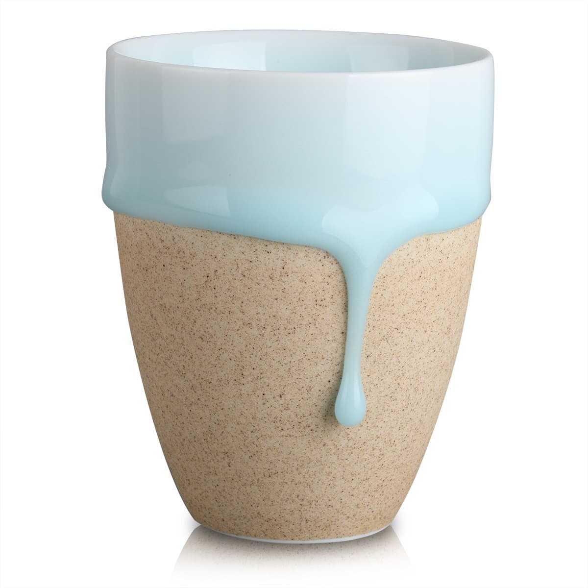 Handmade Coffee Mug (10 fl oz / 300ml) , Ceratown Shadow Celadon Unique Design Drip Glaze Ceremic Mug, Color: Sand