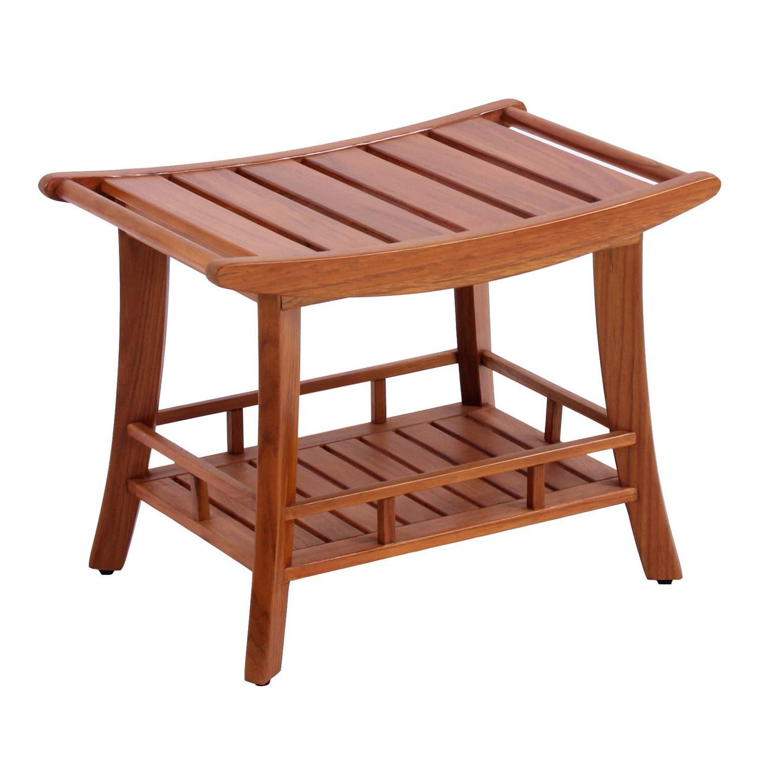 Spa & Shower Teak Bench with Utility Shelf