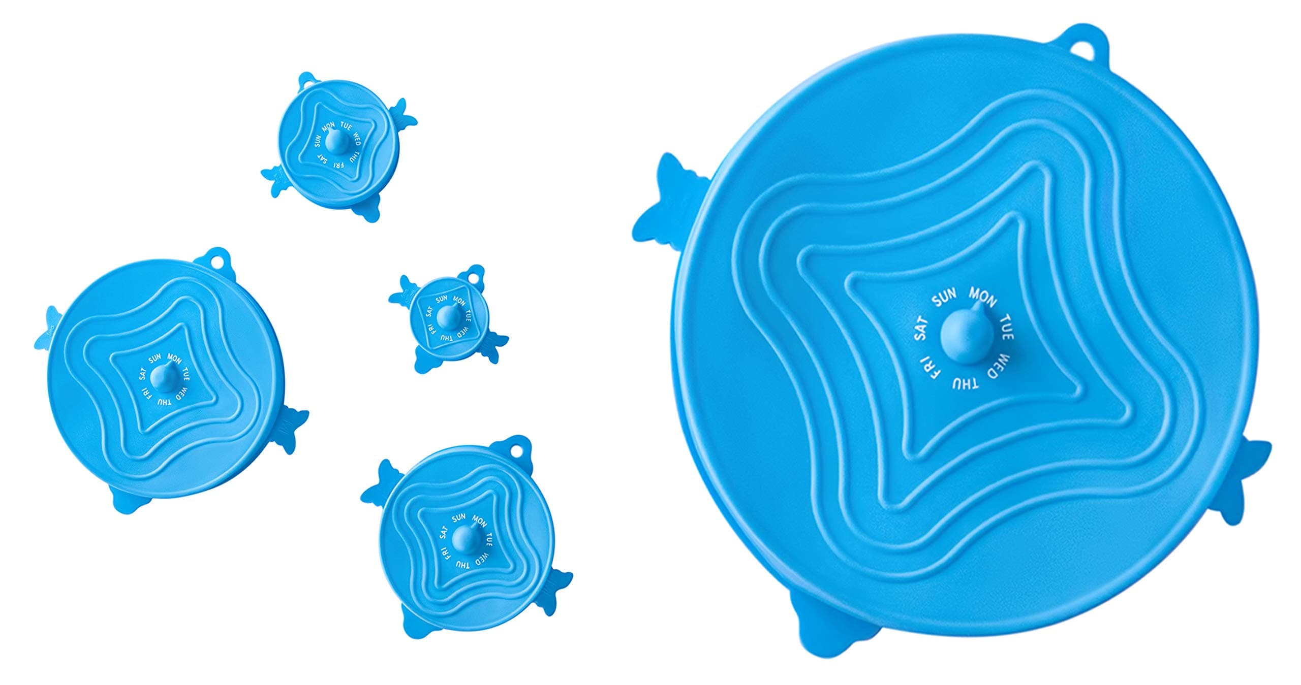 UniLid | Original Patented Stretch Lids. Leftover Dial & Storage Hook Loop. 5 Year Warranty | Reusable Silicone Food Storage Covers