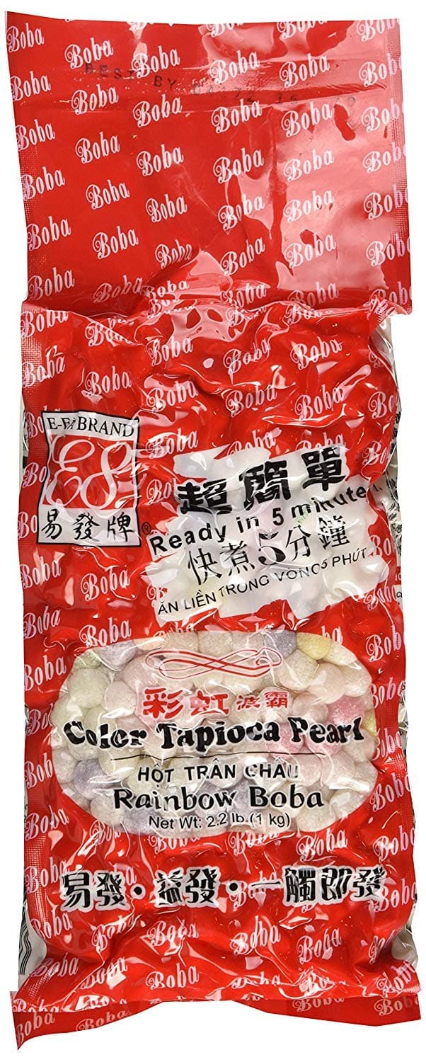 Rainbow Tapioca Pearls Boba Bubble Tea 2.2 lb by ADHealthyway Pack of 2