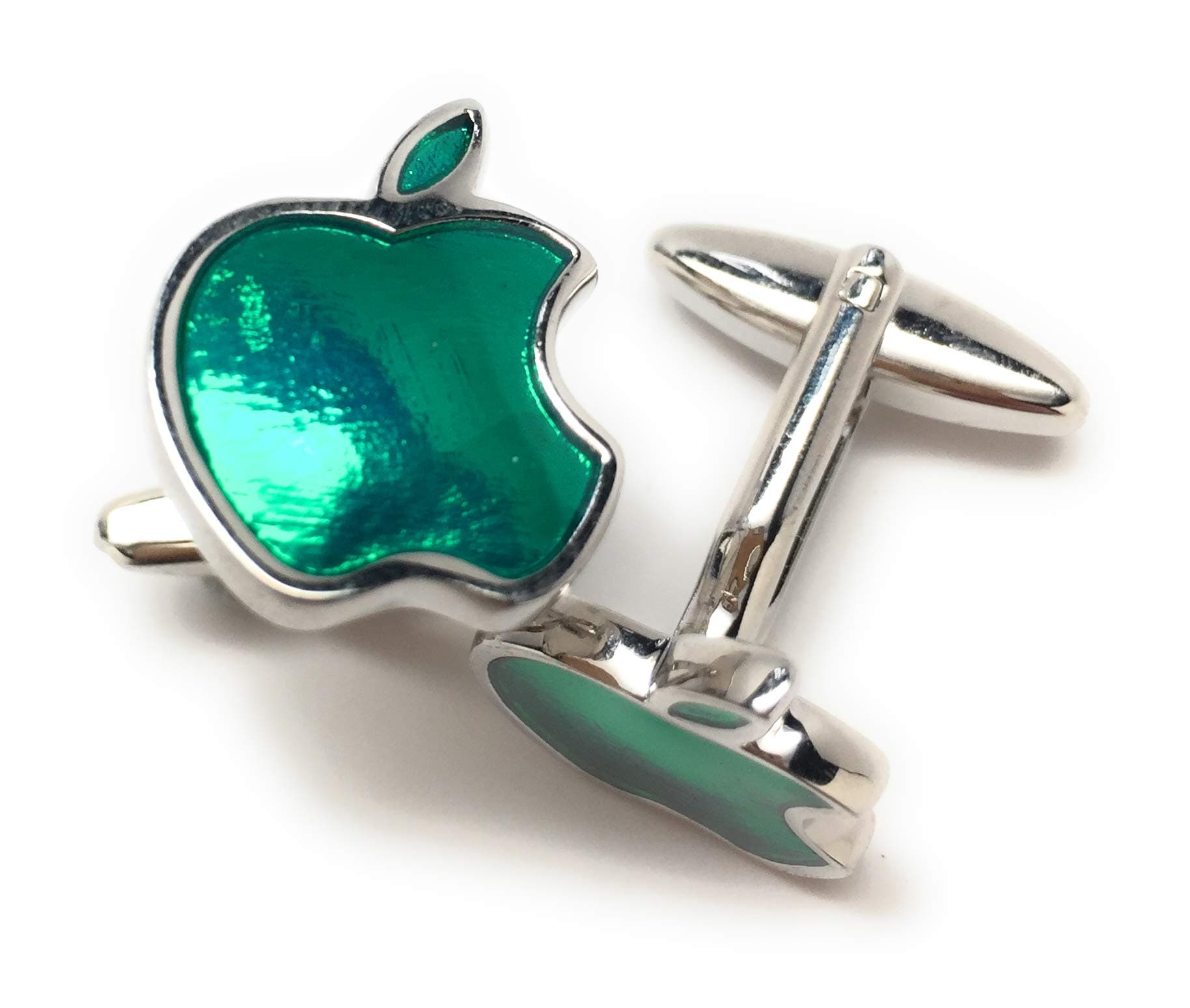 Green Apple Logo Computer Mac iphone ipad itouch Cufflinks Cuff Links