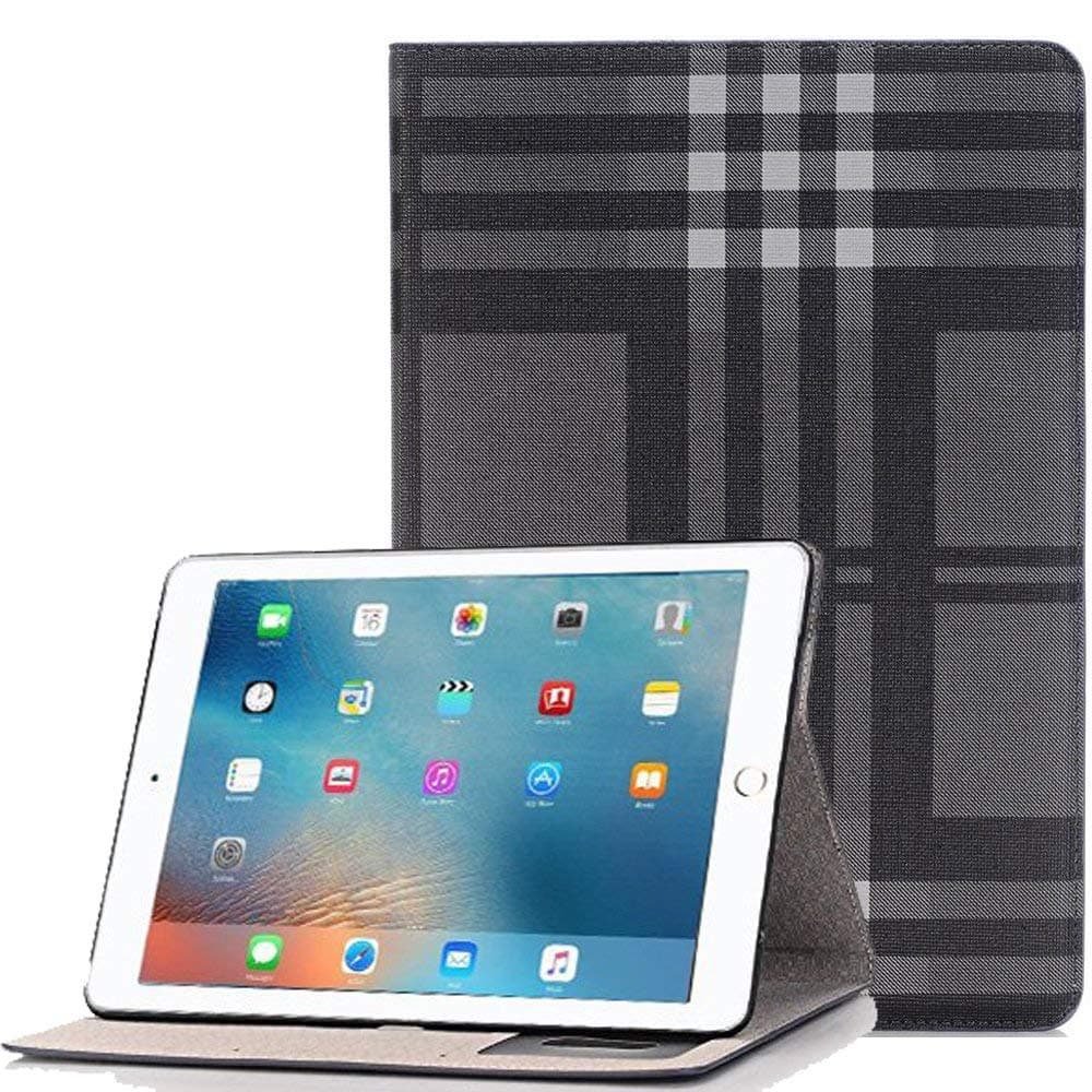iPad Mini 5 Stand Cover, TechCode Lightweight Book Cover Design Folio PU Leather Slim fit Protective Stand Case with ID Holder & Card Slots for iPad Mini 5/ Mini 4 7.9 Inch Tablet (Gray)