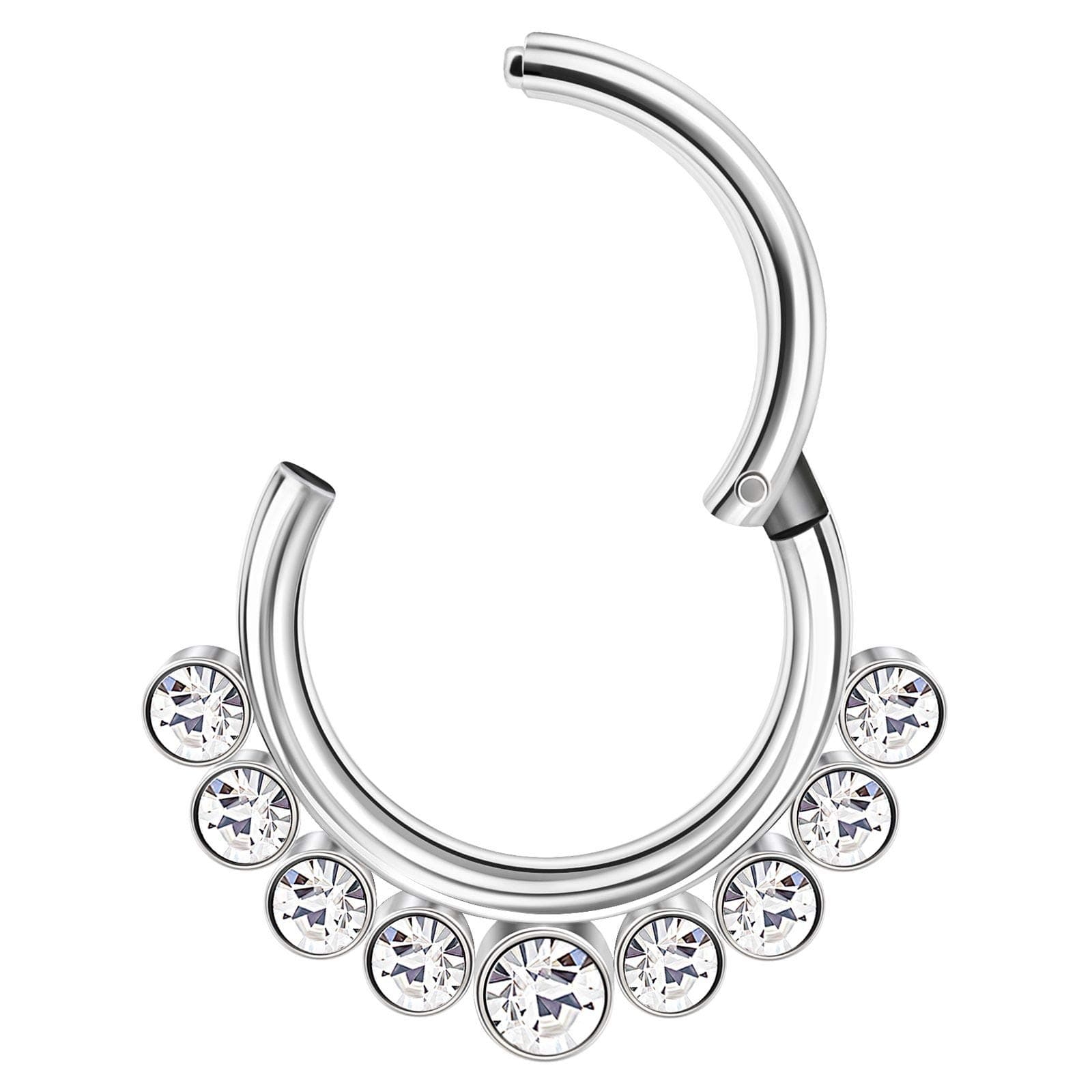 Stainless Steel Septum Hinge Clicker Thin Hoop Segment Ring 16 Gauge Cartilage Earring Tiny Nose Stud Piercing Jewellery 3644