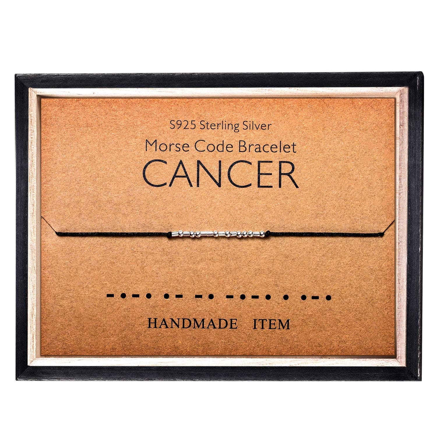 Morse Code Bracelet 925 Sterling Silver Beads on Silk Cord Secret Message CANCER Zodiac bracelet Gift Jewelry for her