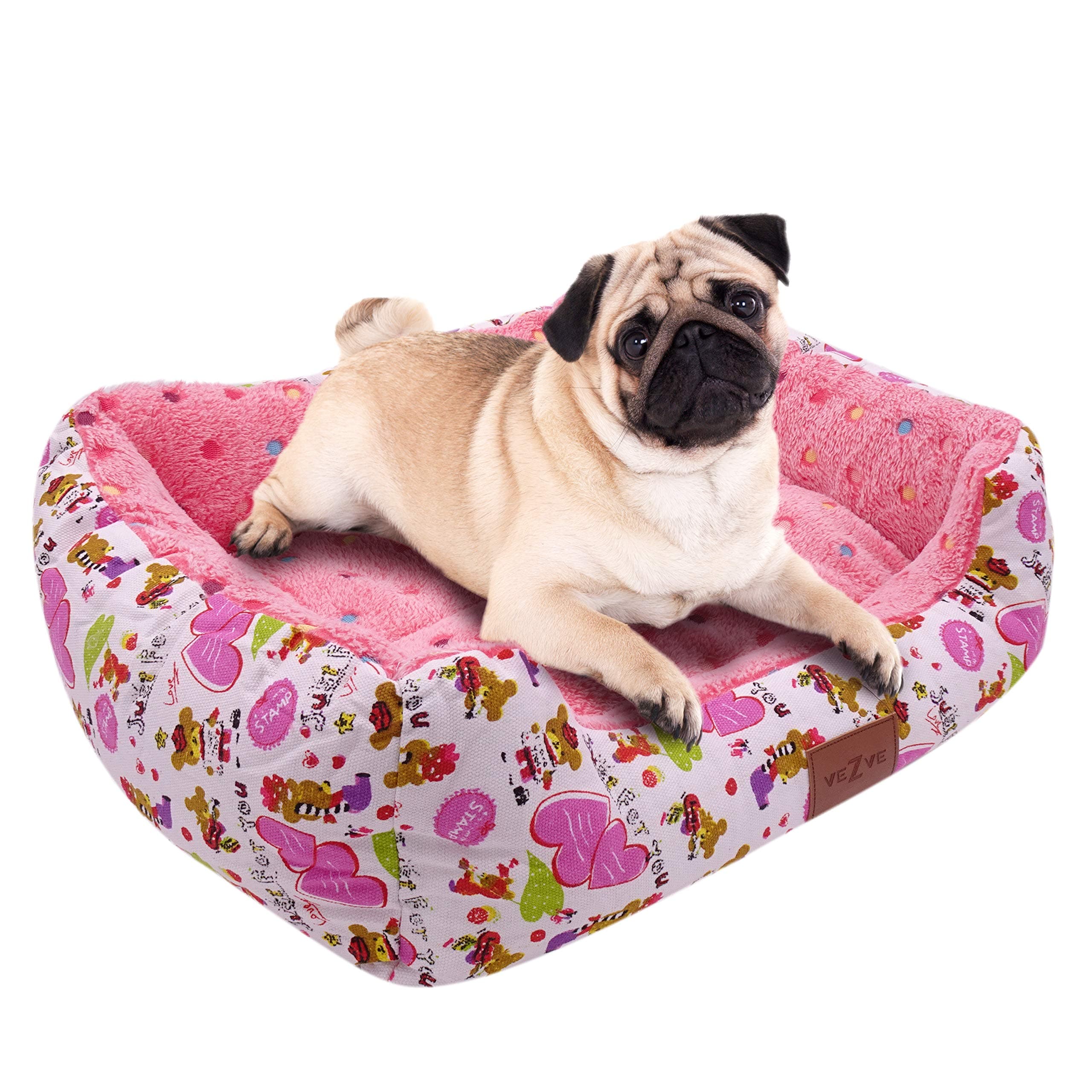 veZve Warming Dog Sleeping Bed Rectangle Washable Reversible Memory Foam Medium Firmness Skin Contact Safe