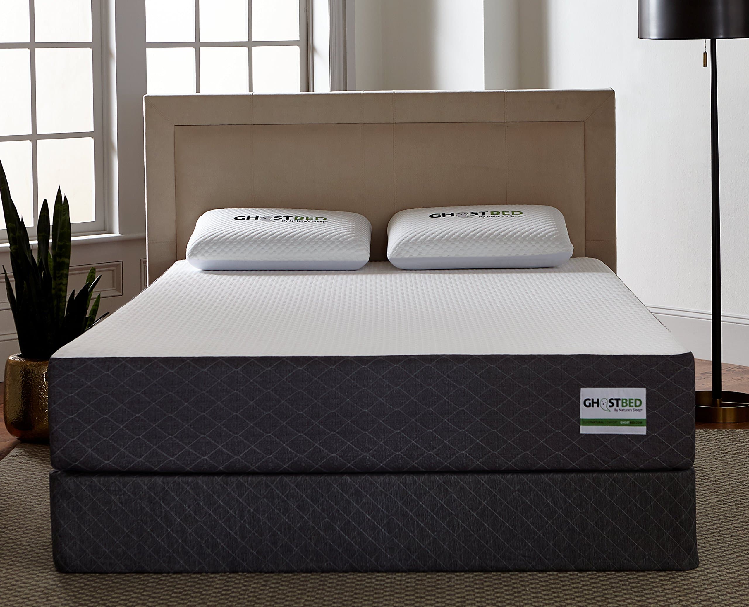GhostBed Queen Gel Memory Foam Mattress & 2 GhostPillows