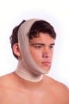 Facial Compression Smooth Chin Strap With FULL Neck Compression Support USA - Small Beige