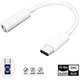 Vooran 2 in 1 USB C 3.5mm Adapter USB-C to 3.5mm Jack Charging Adapter Compatible with Google Pixel 2/2XL/3/3XL Essential HTC U11 S8 S9 (122mm, USB C 3.5mm White)