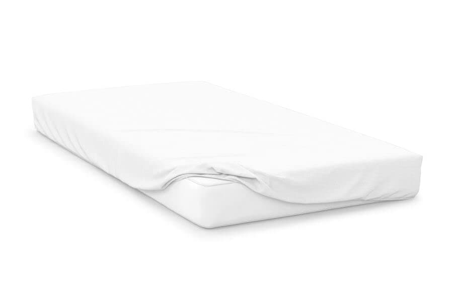 BelledormWhite Jersey Fitted Sheet, 38cm Extra Deep, 100% Cotton (Super King Size)