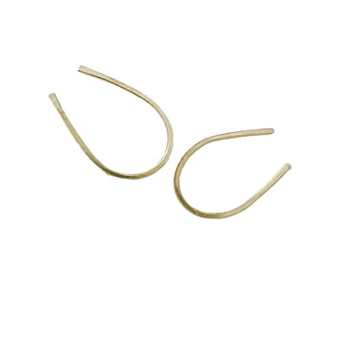 Handmade14k Goldfilled Sterling Silver Copper Brass Horseshoe Pull Through Small Open Hoop Earrings. Bridesmaid Anniversary Christmas Birthday Gift for Her
