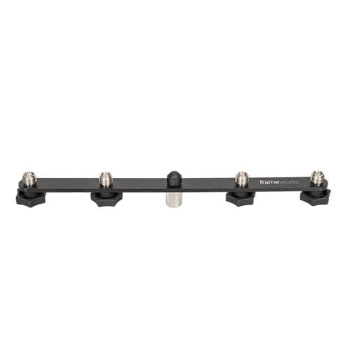 Gator Frameworks 1-to-4 Mic Mount Bar with Standard 5/8-Inch Thread Suitable for Most Microphone Stands Boom Arms (GFWMIC1TO4)