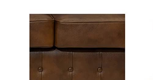 Chesterfield Sofa Class – 5 Seater Sofa (300 cm), Cloudy Light Brown, 100% Cow Leather, Original Handmade Chesterfield Sofa, Available in Different Variations, Chesterfield Leather Sofa